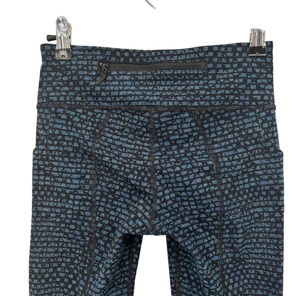 Lululemon Pace Rival Crop 19" Leggings Shatter Weave Teal Lake / Black Size‎ 2 - Picture 12 of 14